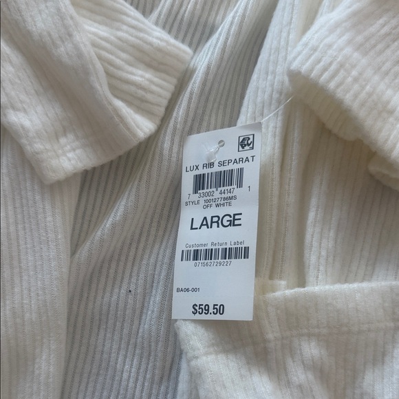 Charter Club Cream Ribbed Robe - Picture 2 of 6